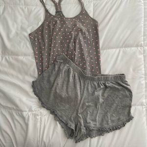 Gray & Pink Polka Dot Pajama Set
